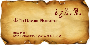 Öhlbaum Nemere névjegykártya
